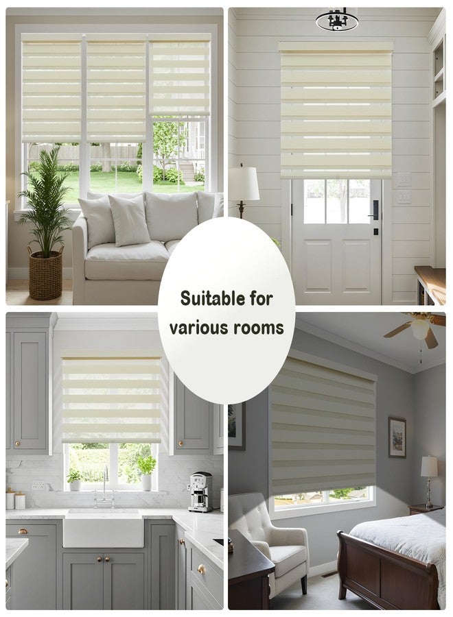 Dephora Cordless Zebra Blinds for Windows,Free-Stop Roller Zebra Shades,Light Filtering Blinds for Indoor windows with Upgraded Cassette,Pull Down Privacy Window Shades for Home (35" W x 72" H, Ivory) - Image 4